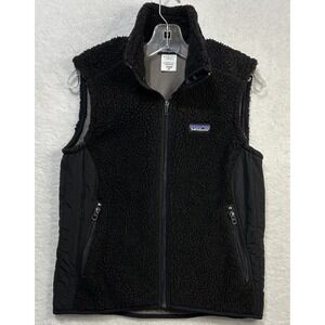 Patagonia Womens Size M Black Retro X Fleece Vintage Full Zip Vest (S8)